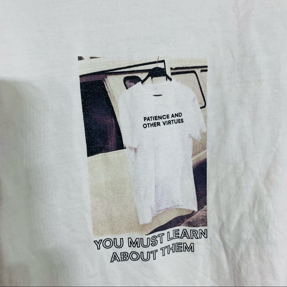 Zara patience and other virtues short sleeve cropped length T-shirt small - Picture 1 of 5